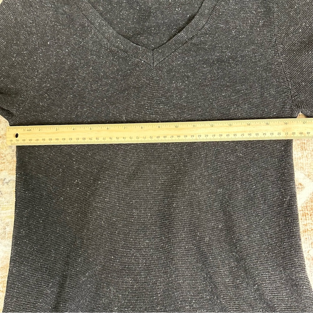 Eileen Fisher Long Sleeve Knit Dress Gray‎ V-neck Cotton Linen Blend Size S - Picture 7 of 10